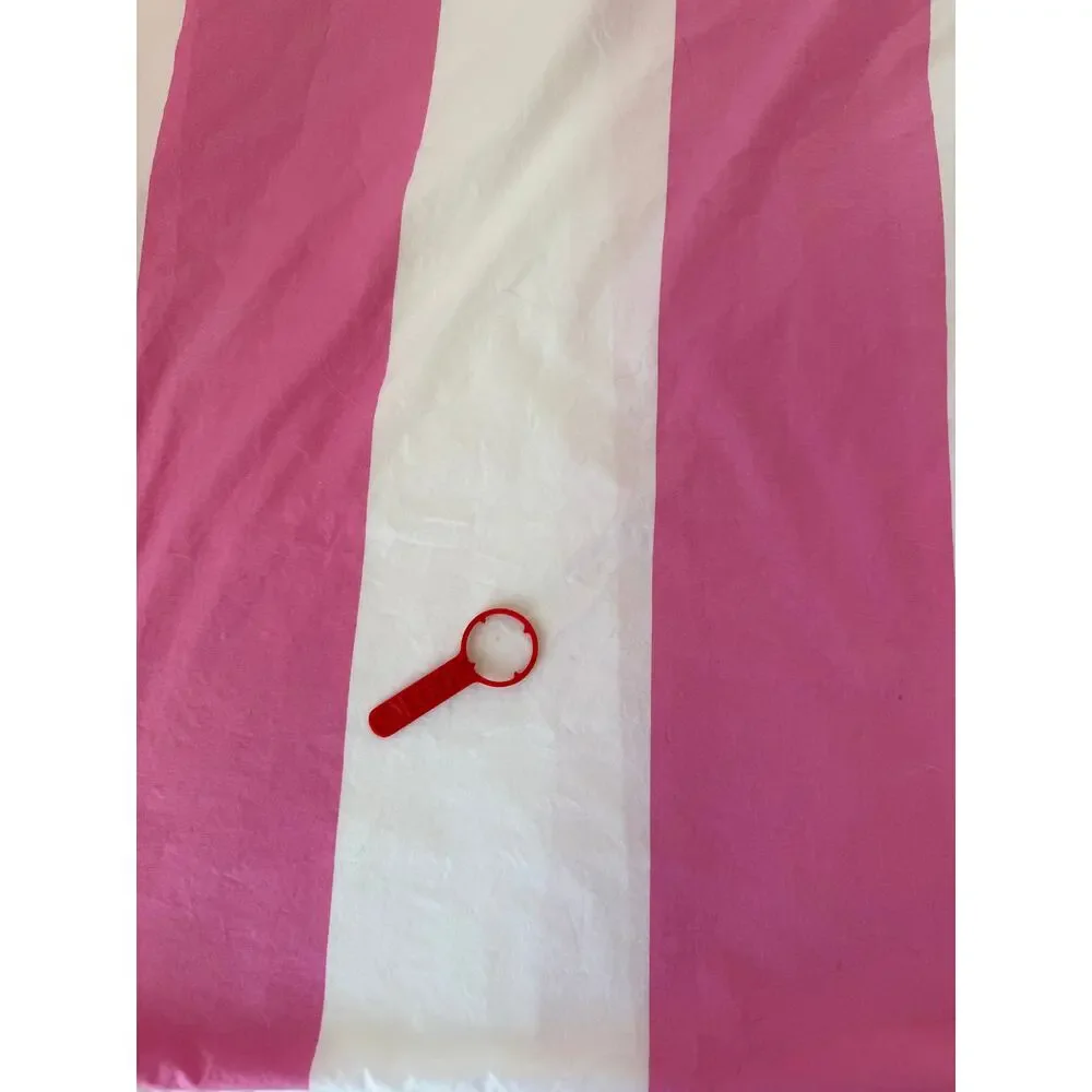 Pottery Barn Kids Twin Duvet Cover Pink White Stripe Cotton Girl Bedroom Bedding